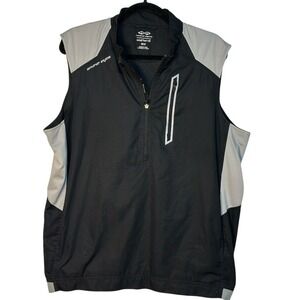 Snake Eyes Weather-18 Golf Vest Sleeveless‎ Quarter Zip Activewear Black Gray M